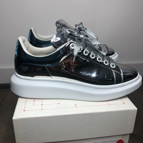 Alexander McQueen Men's Sneakers Metallic/Blue - Picture 3 of 15